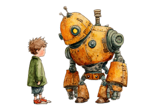 Imaginary Robot Friend Vinyl Car Decal Sticker – Waterproof & UV-Resistant 3.0933333333333333"