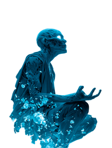 Alien Philosopher Meditating Vinyl Car Decal Sticker – Waterproof & UV-Resistant 8.213333333333333"