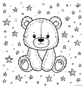 Cute Star Teddy Vinyl Car Decal Sticker – Waterproof & UV-Resistant 3.52"