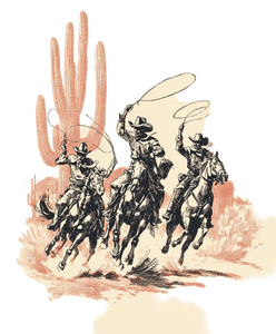 Cowboys On Horses Vinyl Car Decal Sticker – Waterproof & UV-Resistant 8.0"