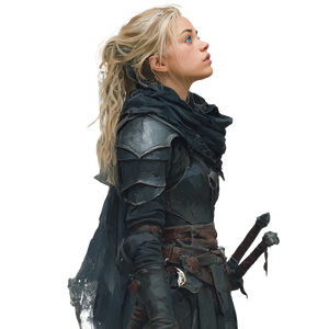 Sad Blonde Warrior Vinyl Car Decal Sticker – Waterproof & UV-Resistant 6.826666666666667"