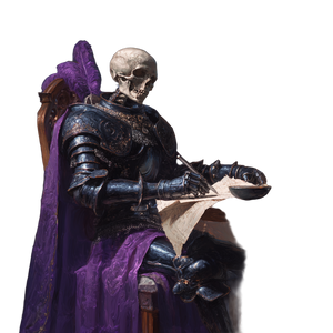 Skeleton Knight Scholar Vinyl Car Decal Sticker – Waterproof & UV-Resistant 3.4133333333333336"