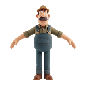 Farmer Clay Character Vinyl Car Decal Sticker – Waterproof & UV-Resistant 3.4133333333333336"