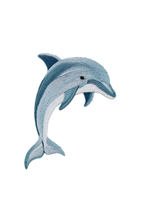Embroidered Dolphin Vinyl Car Decal Sticker – Waterproof & UV-Resistant 4.4