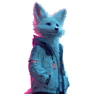 Cyberpunk Fox Portrait V2 Vinyl Car Decal Sticker – Waterproof & UV-Resistant 3.4133333333333336"