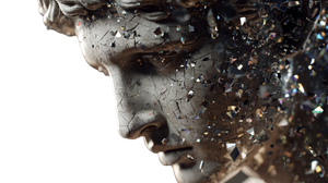 Shattering Greek God Vinyl Car Decal Sticker – Waterproof & UV-Resistant 2.72"