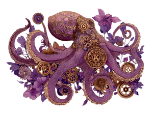 Steampunk Octopus V3 Vinyl Car Decal Sticker – Waterproof & UV-Resistant 3.0933333333333333"