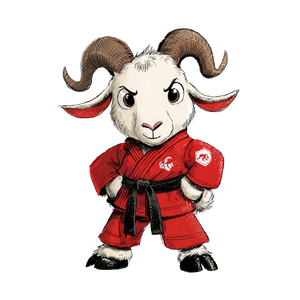 Martial Arts Goat Vinyl Car Decal Sticker – Waterproof & UV-Resistant 3.4133333333333336"