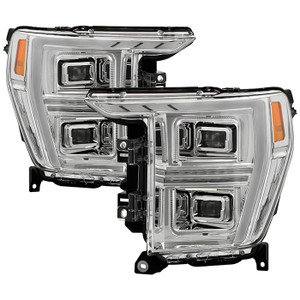 High Quality LED Headlight Assembly for Ford F-150 | Clear Lens, Chrome Housing | DOT/SAE Approved | Set Of 2 High Quality LED Headlight Assembly for Ford F-150 | Clear Lens, Chrome Housing | DOT/SAE Approved | Set Of 2