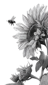 Sunflower And Bee Vinyl Car Decal Sticker – Waterproof & UV-Resistant 9.706666666666667"