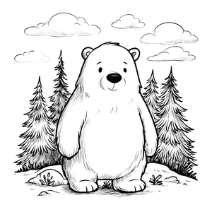 Cartoon Bear Outline Vinyl Car Decal Sticker – Waterproof & UV-Resistant 6.826666666666667"