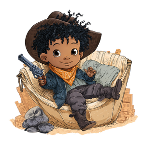 Cowboy Baby Boy V2 Vinyl Car Decal Sticker – Waterproof & UV-Resistant 3.4133333333333336"