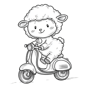 Cartoon Sheep Scooter Vinyl Car Decal Sticker – Waterproof & UV-Resistant 3.4133333333333336" Cartoon Sheep Scooter Vinyl Car Decal Sticker – Waterproof & UV-Resistant 3.4133333333333336"