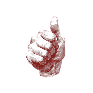White Thumbs Up Vinyl Car Decal Sticker – Waterproof & UV-Resistant 3.4133333333333336"
