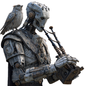 Warforged Bagpiper Vinyl Car Decal Sticker – Waterproof & UV-Resistant 3.4133333333333336"