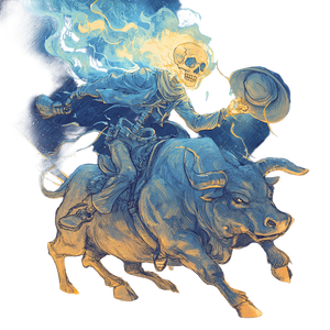 Skeleton Torero Cowboy Vinyl Car Decal Sticker – Waterproof & UV-Resistant 3.4133333333333336"