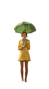 Grumpy Raincoat Woman Vinyl Car Decal Sticker – Waterproof & UV-Resistant 9.706666666666667"