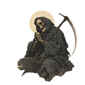 Grim Reaper Praying Vinyl Car Decal Sticker – Waterproof & UV-Resistant 3.4133333333333336"