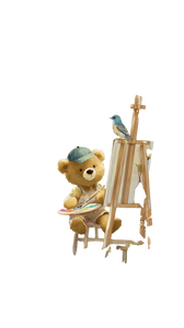 Teddy Bear Artist Vinyl Car Decal Sticker – Waterproof & UV-Resistant 4.8533333333333335"