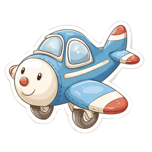 Cute Cartoon Airplane V2 Vinyl Car Decal Sticker – Waterproof & UV-Resistant 3.4133333333333336"