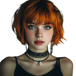 Orange-Haired Girl V3 Vinyl Car Decal Sticker – Waterproof & UV-Resistant 3.4133333333333336"
