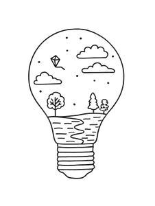 Nature Light Bulb Vinyl Car Decal Sticker – Waterproof & UV-Resistant 8.213333333333333"