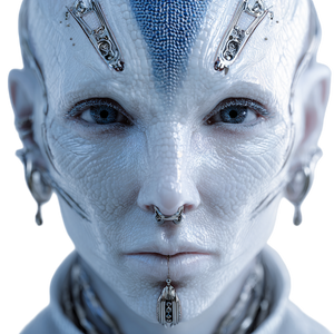 Futuristic Alien Portrait V2 Vinyl Car Decal Sticker – Waterproof & UV-Resistant 3.4133333333333336"