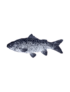 Gingham Fish Vinyl Car Decal Sticker – Waterproof & UV-Resistant 8.213333333333333"