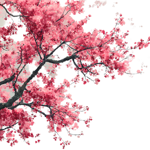 Watercolor Cherry Blossom Vinyl Car Decal Sticker – Waterproof & UV-Resistant 6.826666666666667"