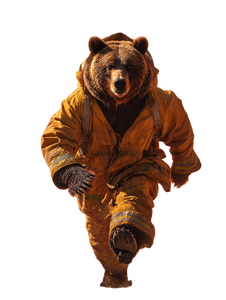 Firefighter Bear Vinyl Car Decal Sticker – Waterproof & UV-Resistant 4.1066666666666665"