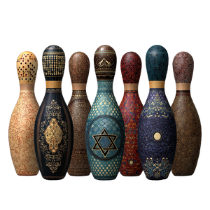 Jewish Bowling Pins Vinyl Car Decal Sticker – Waterproof & UV-Resistant 3.4133333333333336"