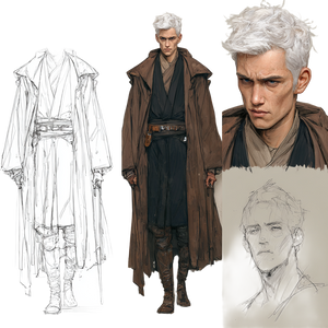 White-Haired Jedi Vinyl Car Decal Sticker – Waterproof & UV-Resistant 3.4133333333333336"