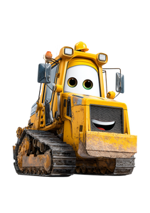 Happy Construction Loader Vinyl Car Decal Sticker – Waterproof & UV-Resistant 4.32"