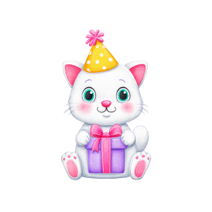 Cartoon Cat Gift Vinyl Car Decal Sticker – Waterproof & UV-Resistant 6.826666666666667"