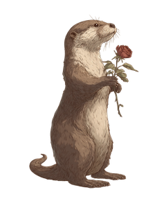 Cute Otter Rose Vinyl Car Decal Sticker – Waterproof & UV-Resistant 8.0"