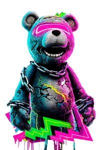 Psychedelic Teddy Bear Vinyl Car Decal Sticker – Waterproof & UV-Resistant 8.96"