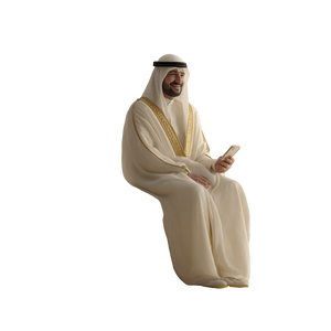 Confident Arab Banker Vinyl Car Decal Sticker – Waterproof & UV-Resistant 3.4133333333333336"