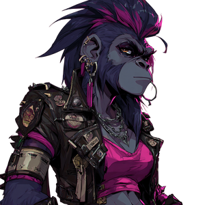 Punk Rock Gorilla V2 Vinyl Car Decal Sticker – Waterproof & UV-Resistant 3.4133333333333336"