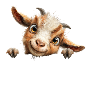 Cute Goat Peeking Vinyl Car Decal Sticker – Waterproof & UV-Resistant 3.4133333333333336"