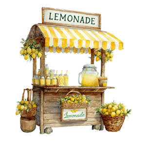 Lemonade Market Stand Vinyl Car Decal Sticker – Waterproof & UV-Resistant 3.4133333333333336"