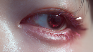 Crimson Eye Glow Vinyl Car Decal Sticker – Waterproof & UV-Resistant 5.4