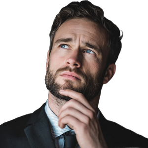 Business Man Thinking V2 Vinyl Car Decal Sticker – Waterproof & UV-Resistant 3.4133333333333336"