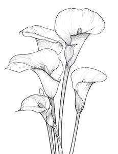 Calla Lilies Drawing V2 Vinyl Car Decal Sticker – Waterproof & UV-Resistant 4.16"