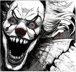 Terrifying Clown Face V2 Vinyl Car Decal Sticker – Waterproof & UV-Resistant 3.4133333333333336"