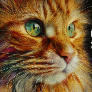 Colorful Fluffy Cat Vinyl Car Decal Sticker – Waterproof & UV-Resistant 3.4133333333333336"