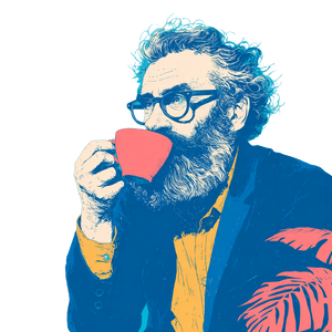 Hipster Tea Drinker Vinyl Car Decal Sticker – Waterproof & UV-Resistant 6.826666666666667"