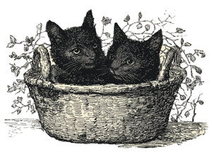 Cats In Basket Vinyl Car Decal Sticker – Waterproof & UV-Resistant 3.0933333333333333"