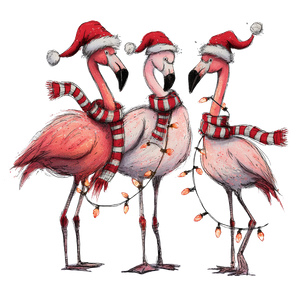 Christmas Flamingos Vinyl Car Decal Sticker – Waterproof & UV-Resistant 3.4133333333333336"