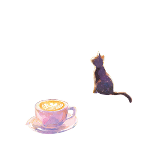 Sunlit Cafe Cat Vinyl Car Decal Sticker – Waterproof & UV-Resistant 6.826666666666667"