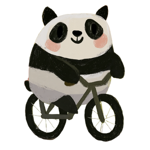 Bicycle And Panda Vinyl Car Decal Sticker – Waterproof & UV-Resistant 3.4133333333333336"